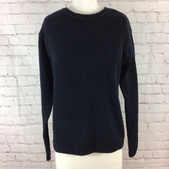 Nordstrom Sweaters - Nordstrom Navy Blue Long Sleeve Crew Neck Cotton Sweater - Size Medium